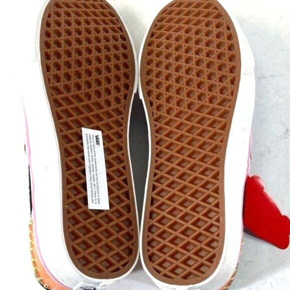 NWT Vans 'Off The Wall' Women's 8.5-Men's 7 Blue Multicolor Block Suede Loafers - Picture 5 of 6